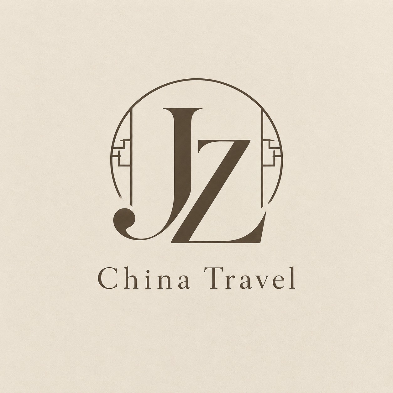 JZ China Travel monogram and name on warm paper